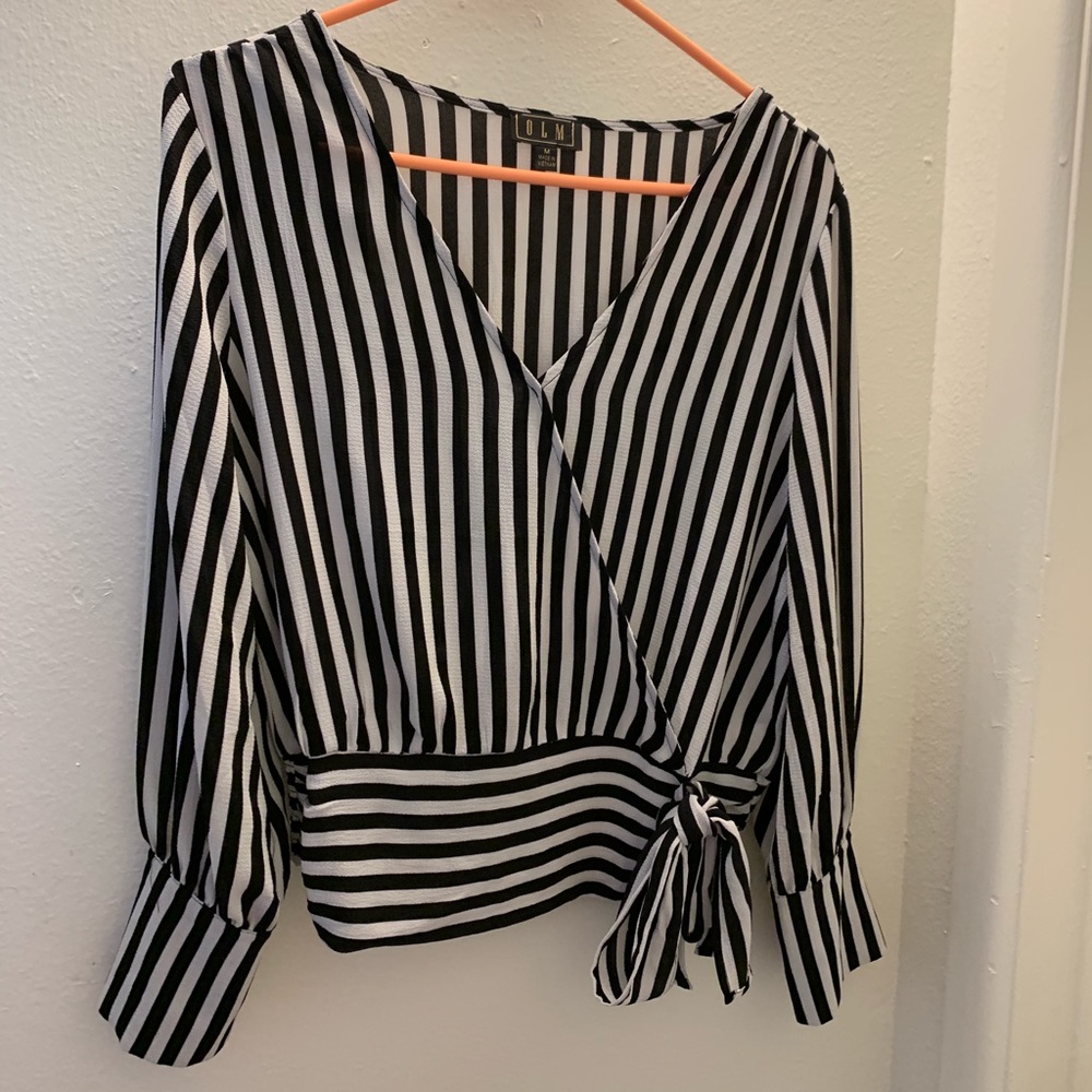 Black and white blouse